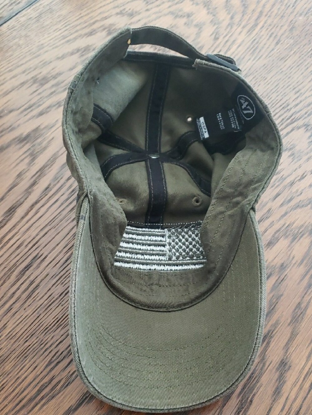 47 Brand Camo Baseball Cap with Black American Flag Patch - Picture 3 of 4